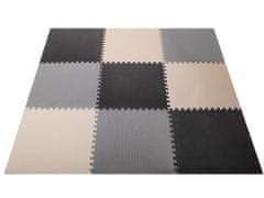 KIK KX5154 Hab kirakószőnyeg 60 x 60 cm, 9 db fekete-szürke-fehér