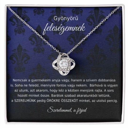 Lovilion Romantikus Ajándék Valentin Napra Gyönyörű feleségemnek - 14K fehérarany nyaklánc cirkónia kristályokkal | FIORA