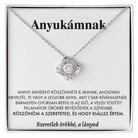 Lovilion Anyukámnak - 14K fehérarany nyaklánc cirkónia kristályokkal, lenyűgöző ajándék Valentin napra | SAMIRA