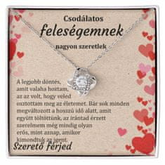 Lovilion Emlékezetes Ajándék Valentin Napra Csodálatos Feleségemnek 14K fehérarany nyaklánc cirkónia kristályokkal | SYNDRA