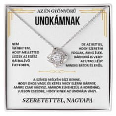 Lovilion Egyedi Ajándék Valentin Napra Gyönyörű Unokámnak - 14K fehérarany nyaklánc cirkónia kristályokkal | ANNIE