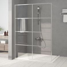 Greatstore ezüstszínű átlátszó ESG üveg zuhanyfal 140x195 cm