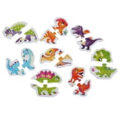 Puzzlika Dinoszauruszok - puzzle 8 állat 16 darab