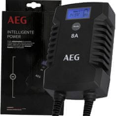 AEG LD8 Akkumulátor Töltő, mikroprocesszoros 8A 12V 24V-os akkumulátorokhoz, 20-150 Ah