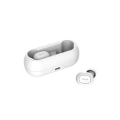 QCY - T1C, teljesen vezeték nélküli fülhallgató, újratölthető dobozzal, fehér színben