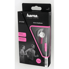 Hama fejhallgató mikrofonnal Joy Sport, szilikon fülhallgató, rózsaszín/szürke