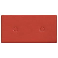 shumee 12 db piros műbőr fali panel 30 x 15 cm 0,54 m²