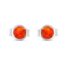 Brilio Silver Finom ezüst fülbevaló narancssárga szintetikus opálokkal EA625WR