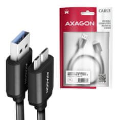 AXAGON BUMM3-AM10AB, SPEED kábel Micro-B USB <-> USB-A, 1m, USB 3.2 Gen 1, 3A, ALU, tpe, fekete