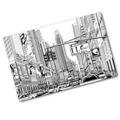 Wallmuralia.hu Üveg vágódeszka fényképpel New york utcáin 80x52 cm
