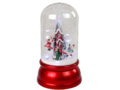 Lean-toys Karácsonyi kupola dekoráció hó Mikulás piros