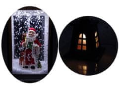 Lean-toys Karácsonyi dekoráció lámpa hópehely Mikulás ház 2in1 Carols Lights