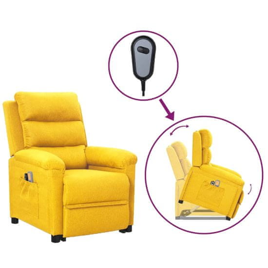 Vidaxl sárga szövet felállást segítő dönthető fotel 3098268