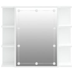 shumee fehér tükrös szekrény LED-ekkel 70 x 16,5 x 60 cm