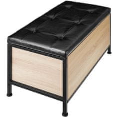tectake Calico kárpitozott ülőláda 81.5x41.5x50.5cm - Könnyű fa, tölgy Sonoma