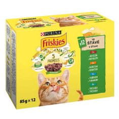 Friskies 12x85g marha, csirke, tonhal, tőkehal szószban