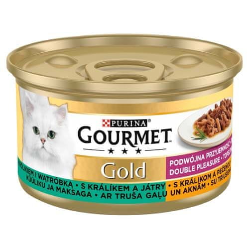 Gourmet GOLD nyúllal és májjal 85g macskaeledel