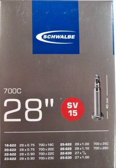 Schwalbe Cső SV15 28 "x 3/4-1.10 (18/28-622) FV/40mm