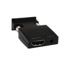 Northix VGA-HDMI adapter 3,5 mm-es audiojack csatlakozóval 