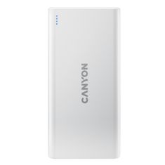Canyon powerbank PB-106W,10000mAh Li-poly,bemenet 5V/2A (Micro-USB/USB-C),kimenet 5V/2.1A (2xUSB-A),fehér
