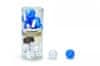 Macska játék műanyag labda fehér/kék csengővel 4cm