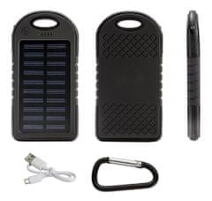 aptel Solar 2x USB powerbank 5000mAh 1x microUSB + LED lámpa
