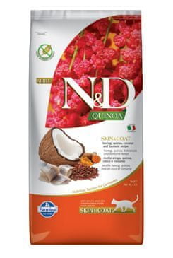 N&D Quinoa CAT Skin & Coat Hering és kókusz 5kg