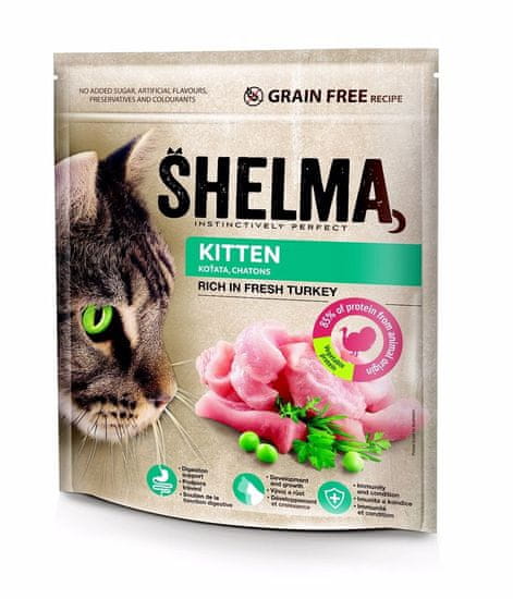 SHELMA Cat Kitten Friss hús pulyka GF 750 g
