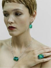 Preciosa Acél karika fülbevaló kézzel préselt cseh kristály kövekkel Preciosa 2v1 Ocean Emerald 7445 66