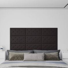 shumee 12 db fekete műbőr fali panel 60 x 30 cm 2,16 m²