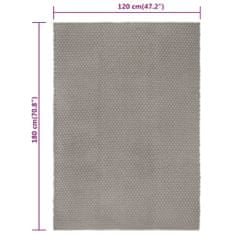 shumee négyszögletes szürke pamut szőnyeg 120x180 cm