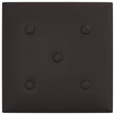 shumee 12 db fekete műbőr fali panel 30 x 30 cm 1,08 m²