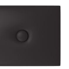 shumee 12 db fekete műbőr fali panel 60 x 15 cm 1,08 m²