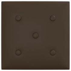 shumee 12 db barna műbőr fali panel 30 x 30 cm 1,08 m²