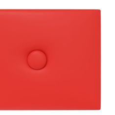 Greatstore 12 db piros műbőr fali panel 60 x 15 cm 1,08 m²