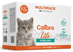 Calibra Cat Life pouch Sterilised Multipack, 12×85 g