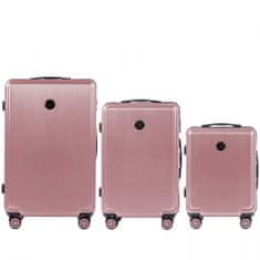 Wings 3 db bőrönd készlet 100% polikarbonát L, M, S, rózsaszín