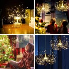 Foxter karácsonyi fények csillag, 180 LED, távirányító meleg fehér