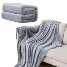 Domifito Puha takaró, flanel, gyapjú, ágytakaró, szürke, 160x200 cm