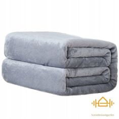 Domifito Puha takaró, flanel, gyapjú, ágytakaró, szürke, 200x220 cm