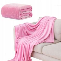 Domifito Puha takaró, flanel, gyapjú, ágytakaró, rózsaszín, 200x220 cm