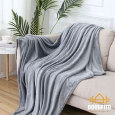 Domifito Puha takaró, flanel, gyapjú, ágytakaró, szürke, 160x200 cm