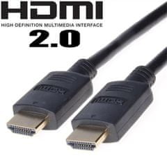 HDMI 2.0 High Speed + Ethernet kábel, aranyozott csatlakozók, 10m