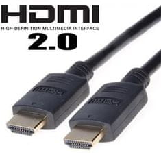 PremiumCord HDMI 2.0 High Speed + Ethernet kábel, aranyozott csatlakozók, 5m