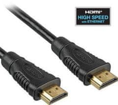 PremiumCord HDMI High Speed + Ethernet kábel, aranyozott csatlakozók, 1m