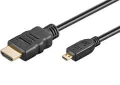 PremiumCord HDMI A - HDMI micro D kábel, 2m