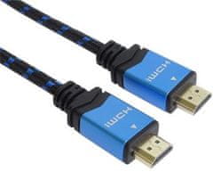 PremiumCord Ultra HDTV 4K@60Hz HDMI 2.0b kábel fém+aranyozott csatlakozók 0.5m pamut kábel burkolat