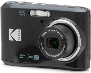 modern kompakt digitális fényképezőgép kodak fz45 videók hd fotó módok 16mpx fotók arcfelismerés vörös szem csökkentés usb port és kábel aa elem