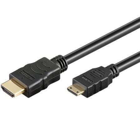 PremiumCord HDMI A - HDMI mini C kábel, 1m