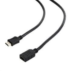 C-Tech GEMBIRD HDMI-HDMI kábel 3m, 1.4, M/F árnyékolt, aranyozott érintkezők, hosszabbító, fekete
